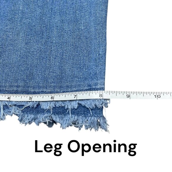 Code Bleu 16W High Rise Straight Ankle Jeans Fringe Hem Medium Wash Stretch Boho - Picture 6 of 8